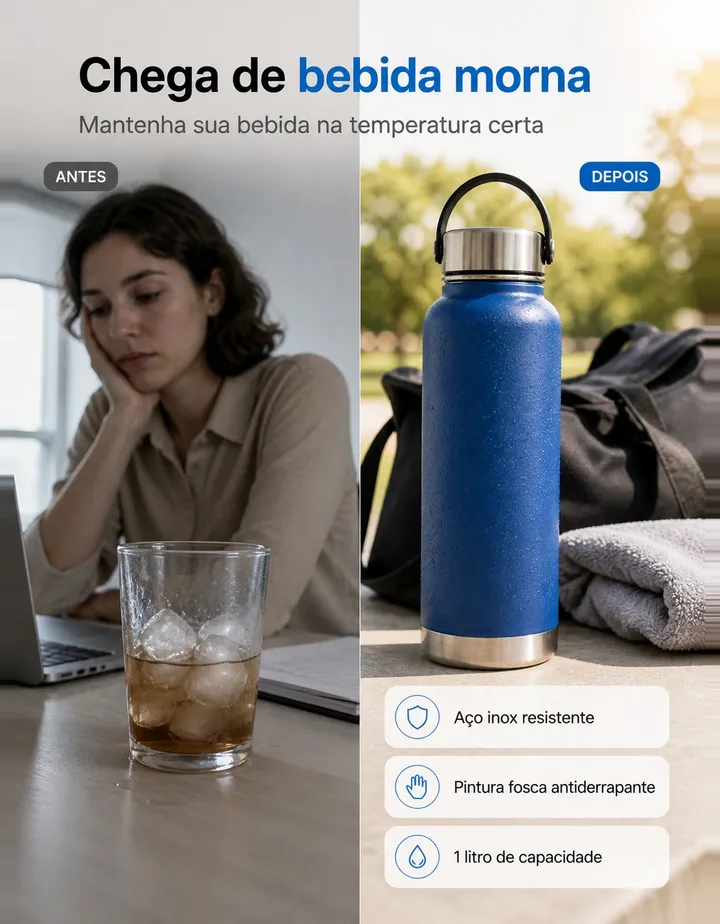 Dor + solução · garrafa azul